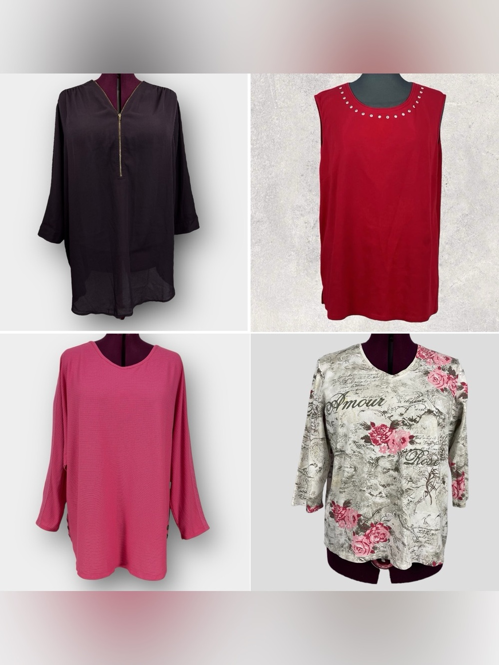 3X Plus Tops Lot 4 Piece Lily Morgan George Allison Daley Tunic Blouses Career